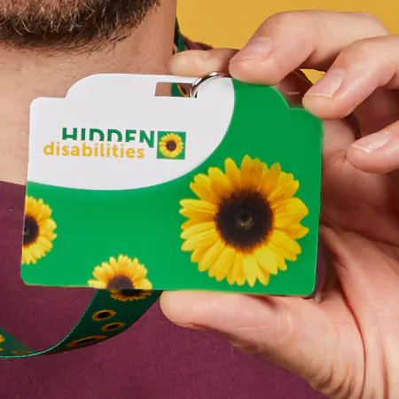 Hidden disabilities yellow sunflower badge